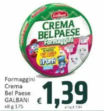 Paghi Poco Formaggini Crema Bel Paese GALBANI x8 g 175 offerta