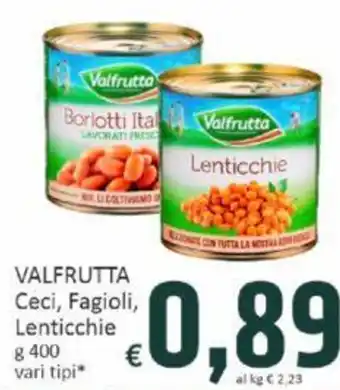 Paghi Poco VALFRUTTA Ceci, Fagioli, Lenticchie g 400 vari tipi offerta