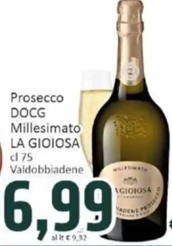 Paghi Poco Prosecco DOCG Millesimato LA GIOIOSA cl 75 Valdobbiadene offerta