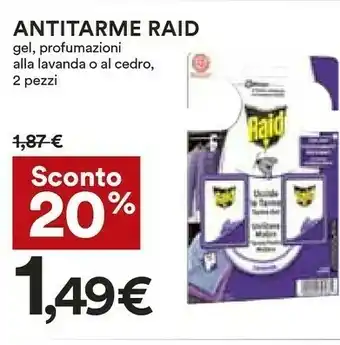 Coop Raid Antitarme Gel 2 Pezzi offerta