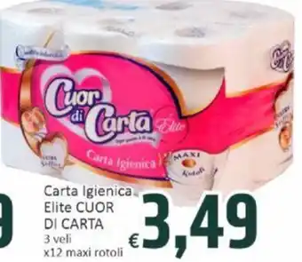 Carta Igienica Elite CUOR DI CARTA 3 veli x12 maxi rotoli