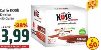 Paghi Poco Caffè KOSÈ Deciso x50 Cialde offerta