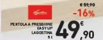 Conad Lagostina Pentola A Pressione Mia Lagoeasy'up 5L offerta