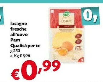 Pam Pasta all'uovo offerta