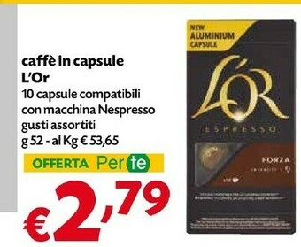 Pam Nespresso Cialde caffè offerta