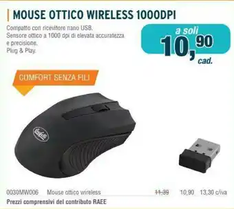 Buffetti Buffetti Mouse Ottico Wireless 1000DPI offerta