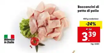 Lidl Bocconcini di petto di pollo 400 g confezione offerta