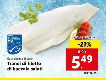 Lidl Gastronomia di Mare Tranci di filetto di baccala salati 400 g confezione offerta