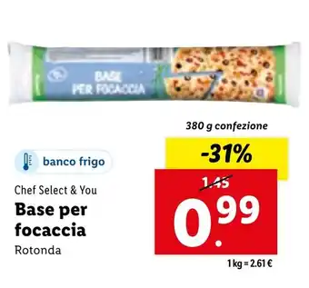 Lidl Chef Select & You Base per focaccia 380 g confezione offerta