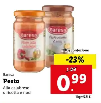 Lidl Baresa Pesto 190 g confezione offerta