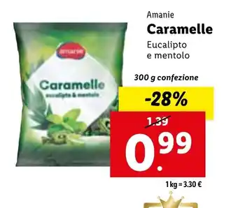 Lidl Amanie Caramelle 300 g confezione offerta