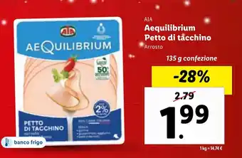 Lidl AIA Aequilibrium Petto di tacchino 135 g confezione offerta