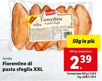 Lidl Sondey Fiorentine di pasta sfoglia XXL 300 g confezione offerta