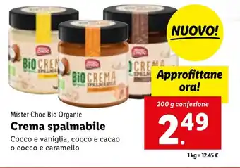 Lidl Mister Choc Bio Organic Crema spalmabile 200 g confezione offerta