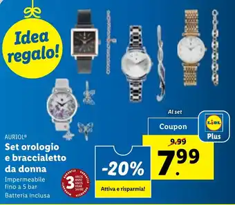 Lidl AURIOL Set orologio e braccialetto da donna offerta
