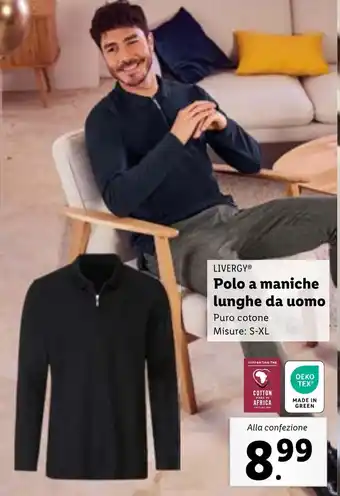 LIVERGY Polo a maniche lunghe da uomo