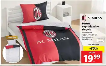 AC MILAN Parure copripiumino singolo