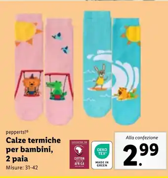 Lidl pepperts! Calze termiche per bambini, 2 paia offerta