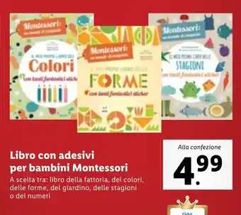 Lidl Libro con adesivi per bambini Montessori offerta