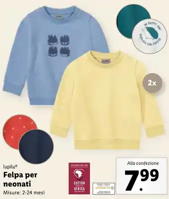 Lidl lupilu Felpa per neonati offerta