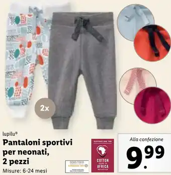 Lidl lupilu Pantaloni sportivi per neonati, 2 pezzi offerta