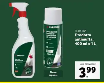Lidl PARKSIDE Prodotto antimuffa, 400 ml o 1 L offerta