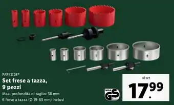 Lidl PARKSIDE Set frese a tazza, 9 pezzi offerta