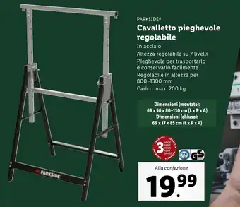 Lidl PARKSIDE Cavalletto pieghevole regolabile offerta