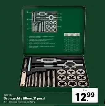 Lidl PARKSIDE Set maschi e filiere, 21 pezzi offerta