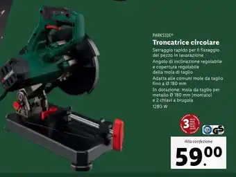 Lidl PARKSIDE Troncatrice circolare offerta
