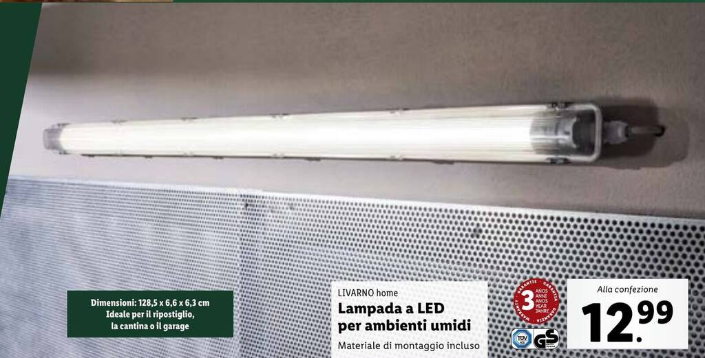 Modlicht Lampada A LED Per Ambienti Umidi, 120 Cm, 5000 K, Bianco - Foto 6