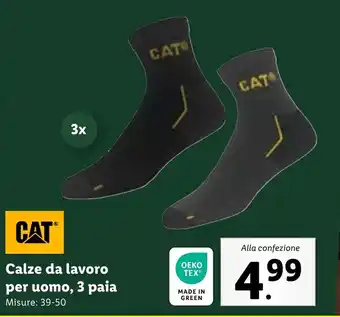 Lidl CAT Calze da lavoro per uomo, 3 paia offerta