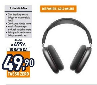 Unieuro Apple AirPods Max - Grigio Siderale offerta