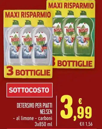 Spazio Conad DETERSIVO PER PIATTI NELSEN 3 x 850 ml offerta
