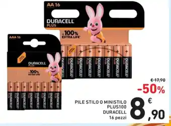 Spazio Conad PILE STILO O MINISTILO PLUS100 DURACELL offerta