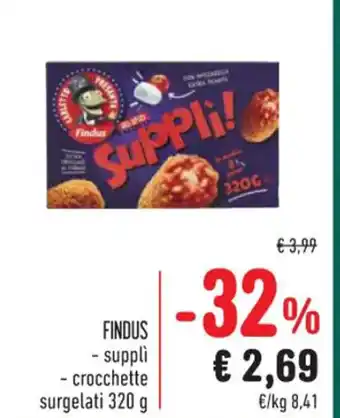 Spazio Conad FINDUS - suppli - crocchette surgelati 320 g offerta