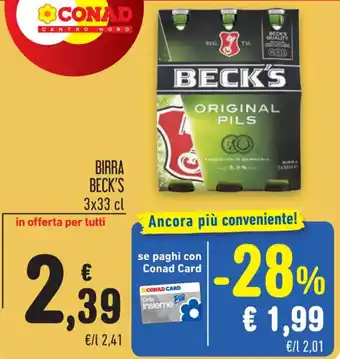 Spazio Conad BIRRA BECK'S 3x33 cl offerta