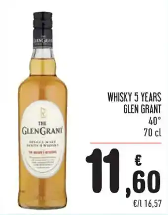 Spazio Conad WHISKY 5 YEARS GLEN GRANT 70 cl offerta
