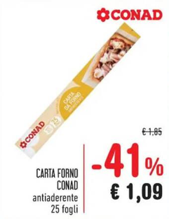 Spazio Conad CARTA FORNO CONAD antiaderente 25 fogli offerta
