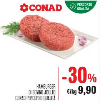 Spazio Conad HAMBURGER DI BOVINO ADULTO CONAD PERCORSO QUALITÀ offerta