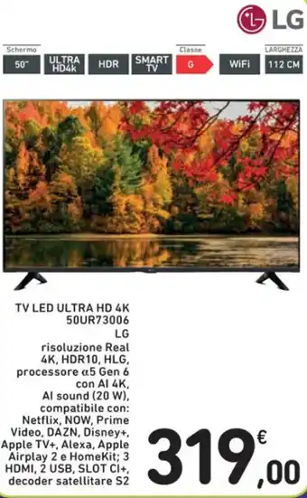 Spazio Conad TV LED ULTRA HD 4K 50UR73006 LG offerta