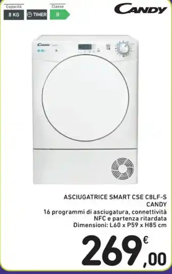 ASCIUGATRICE SMART CSE C8LF-S CANDY