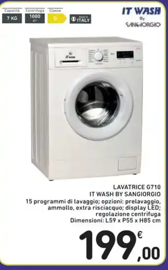 Spazio Conad LAVATRICE G710 IT WASH BY SANGIORGIO offerta