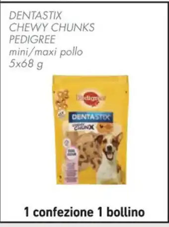 Spazio Conad DENTASTIX CHEWY CHUNKS PEDIGREE mini/maxi pollo 5 x 58 g offerta