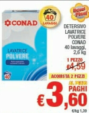 Conad Conad Detersivo Lavatrice Polvere offerta