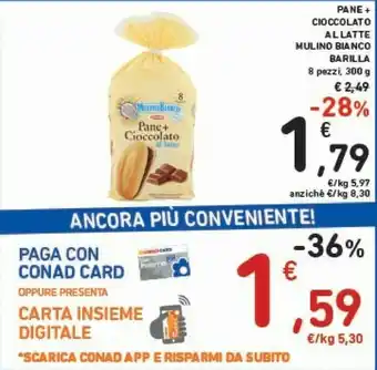 Conad Mulino Bianco Pane + Cioccolato offerta