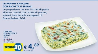 Esselunga Esselunga Lasagne Con Ricotta E Spinaci offerta