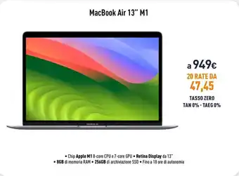 Unieuro MacBook Air 13" M1 offerta