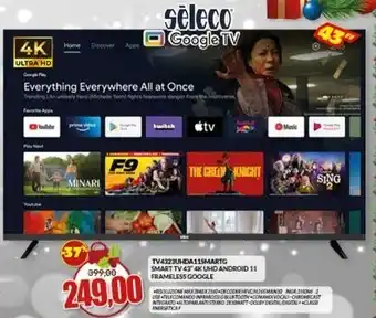 Risparmio Casa Seleco - tv4323uhda11smartg smart tv 43 4k uhd android 11 frameless google offerta