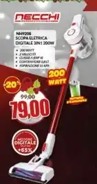 Risparmio Casa Necchi - nh9206 aspirapolvere senza filo nero, blu, metallico senza sacchetto offerta